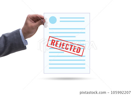 Man receiving rejection notice on his cv Man receiving rejection notice on his cv 105992207