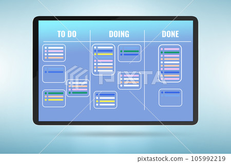 Agile kanban board with outstanding tasks 105992219