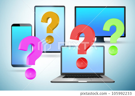 Concept of uncertainty with question mark 105992233