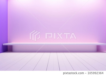 Empty room with purple walls 105992364