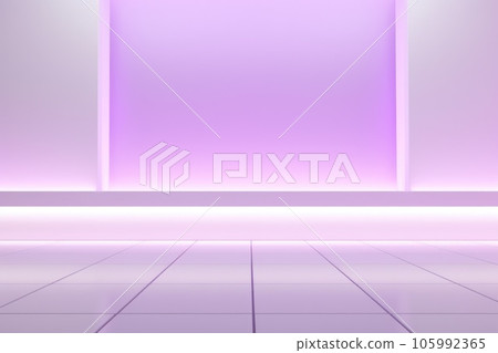 Empty room with purple walls 105992365