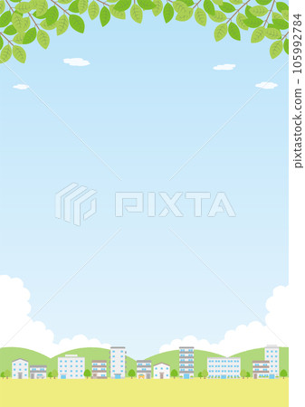 Illustration of a green city landscape_vertical_1 Illustration of a green city landscape_vertical_1 105992784