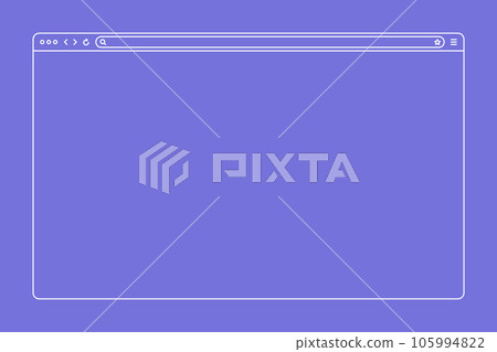 Blank web browser, internet page window with toolbar and search field. Modern website in flat style, line art. Browser mockup for computer, tablet and smartphone. Vector illustration Blank web browser, internet page window with toolbar and search field. Modern website in flat style, line art. Browser mockup for computer, tablet and smartphone. Vector illustration 105994822