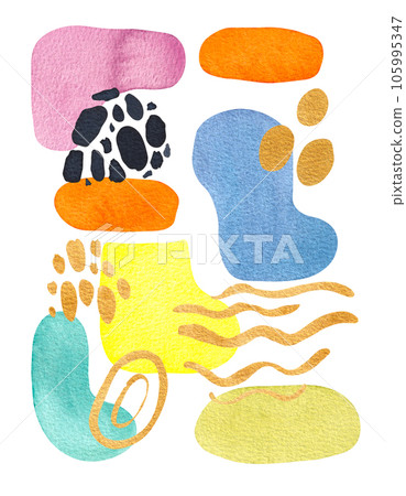 Watercolor hand drawn abstract spots Watercolor hand drawn abstract spots 105995347