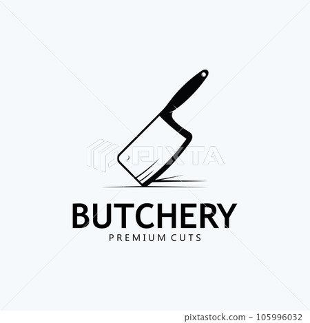 Butcher Knife Vintage Logo Template. 105996032