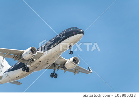 [Starflyer aircraft ready to land from the sky above Jonanjima Seaside Park] 105996328