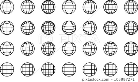 Monochrome earth-like vector illustration set Monochrome earth-like vector illustration set 105997271
