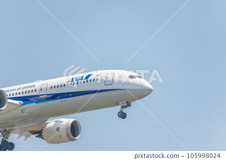 [全日空飛機準備從城南島海濱公園上空降落] 105998024