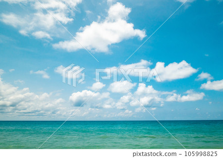 Natural tropical blue sea with cloud and sky background in Thailand 105998825