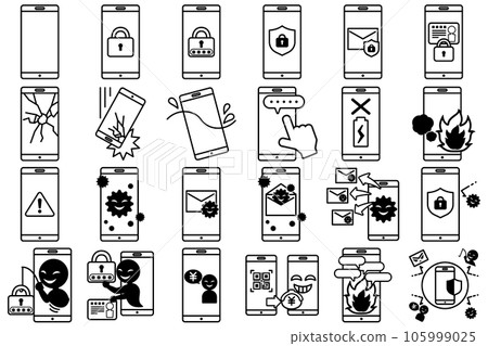 Icon illustration related to smartphone trouble Icon illustration related to smartphone trouble 105999025