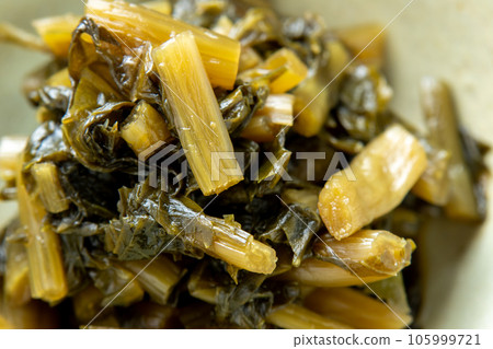 Nozawana pickles. Pickles are known as a specialty of Nozawa Onsen in Shinshu and one of the standard souvenirs of Nagano Prefecture. 105999721