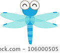 Cute blue dragonfly smile 106000505