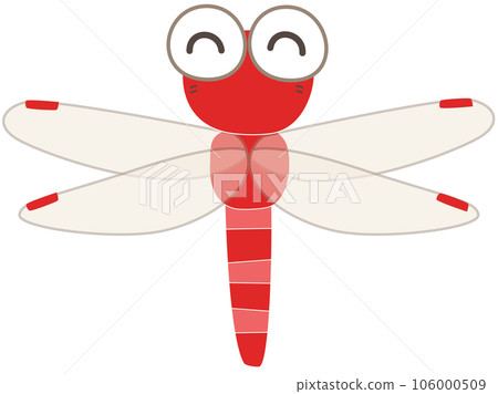 Cute red dragonfly smile 106000509