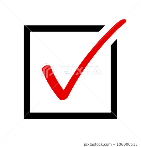 simple check mark icon red 106000515