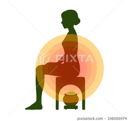 婦女通入蒸汽的婦女的例證 婦女通入蒸汽的婦女的例證 106000974