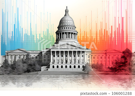 capital city building graph trade vector style investment  Generative AI 106001288
