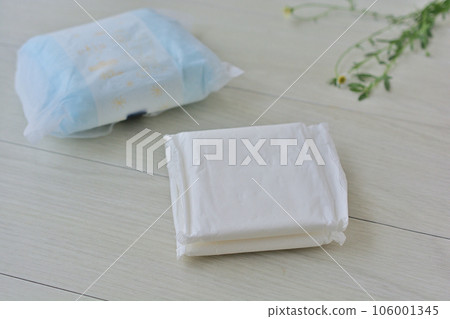 White background and sanitary napkin 106001345