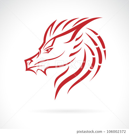 Vector of a dragon head design on white background. Mythical creatures. Easy editable layered vector illustration. Vector of a dragon head design on white background. Mythical creatures. Easy editable layered vector illustration. 106002372