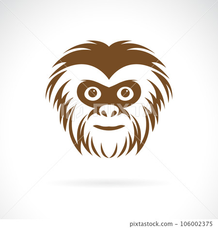 Vector of a gibbon face design on white background. Wildlife Animals. Easy editable layered vector illustration. 106002375
