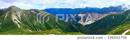 從北阿爾卑斯山三俁蓮華山頂眺望鷲場山、表銀座路線、矢裡岳、遠眺北釜嶺 從北阿爾卑斯山三俁蓮華山頂眺望鷲場山、表銀座路線、矢裡岳、遠眺北釜嶺 106002706