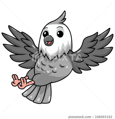 Cute whiteface cockatiel bird cartoon 106003102