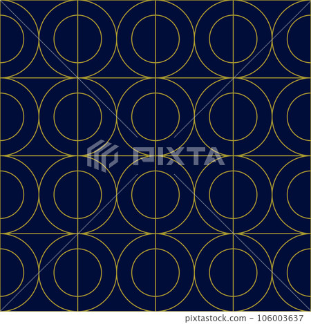 Artdeco Blue Gold Circles Seamless Pattern Artdeco Blue Gold Circles Seamless Pattern 106003637