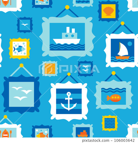 Sea Exhibition Wall Painting Seamless Pattern Sea Exhibition Wall Painting Seamless Pattern 106003642