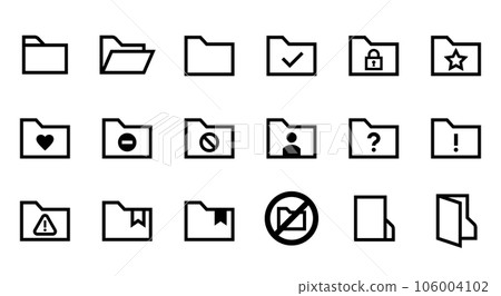 Folder mark vector icon set Folder mark vector icon set 106004102