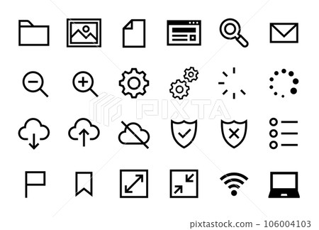用於個人計算機的矢量圖標標記集 106004103