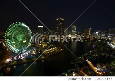 Yokohama landmark night view with Ferris wheel Yokohama landmark night view with Ferris wheel 106004137