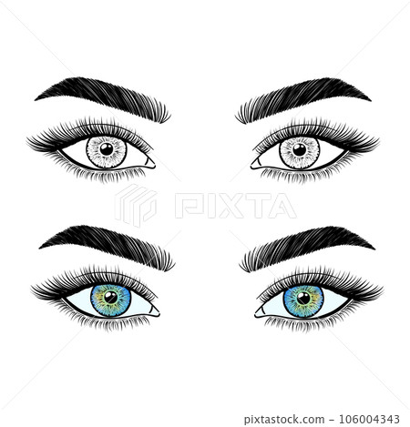 Female eyes in a linear style Female eyes in a linear style 106004343