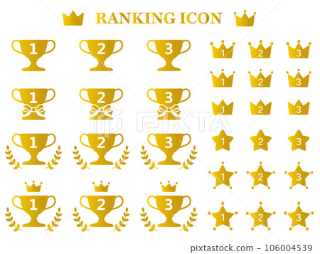 Vector illustration set of ranking and number icons Vector illustration set of ranking and number icons 106004539