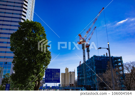 Crane at construction site in Ariake, Tokyo [Construction image] 106004564