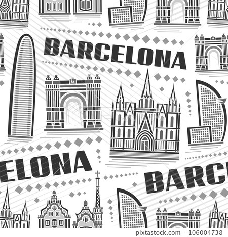 Vector Barcelona Seamless Pattern 106004738