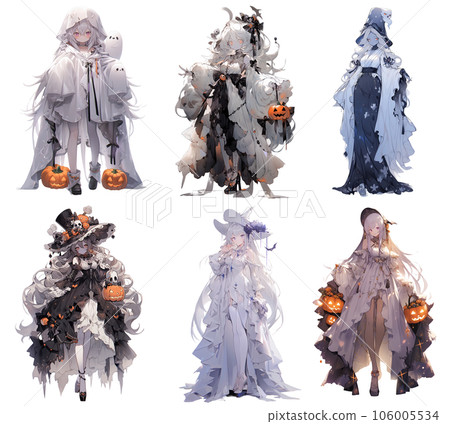 [Halloween] Character illustration material Ghost (AI-generated image) 106005534