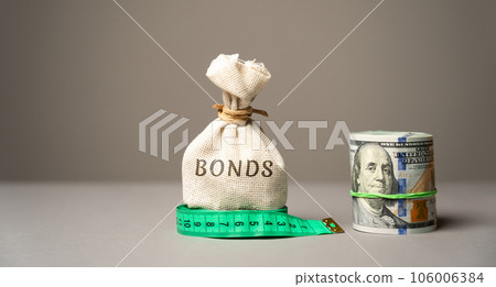 Money bag Bonds and dollars. A bond is a security that indicates that the investor has provided a loan to the issuer. Equivalent loan. Unsecured and secured bonds 106006384