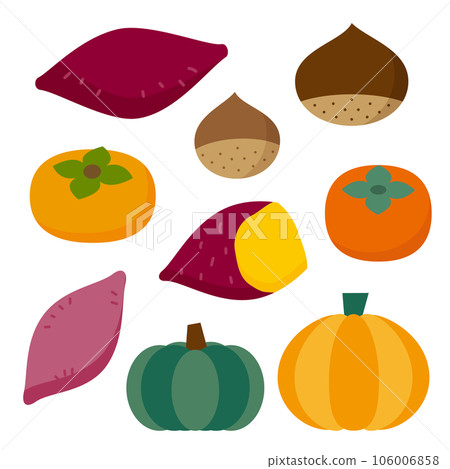 Colorful autumn taste illustration set 106006858