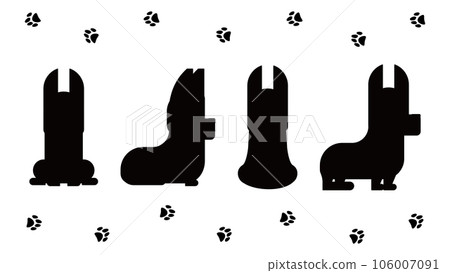 Corgi silhouette 4 pose set Corgi silhouette 4 pose set 106007091