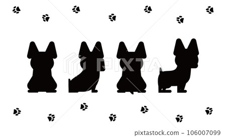 法國鬥牛犬剪影 4 姿勢集 法國鬥牛犬剪影 4 姿勢集 106007099