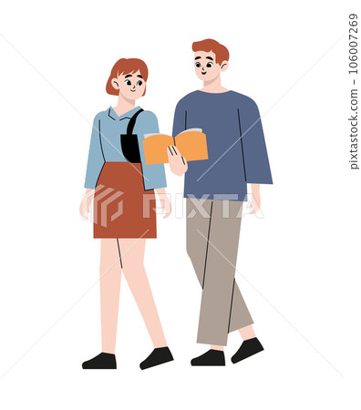 sketch, couple, library 106007269