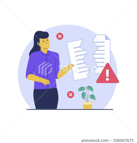File corrupted concept illustration. Flat vector illustration isolated on white background 106007675