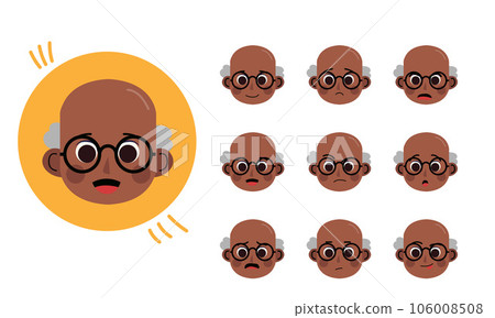 Old man. Human character for your scenes. Character ready for animation. Funny cartoon. The set for the character animation.	 106008508
