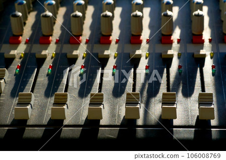 Mixing console for controlling the volume, frequencies of musical instruments 106008769