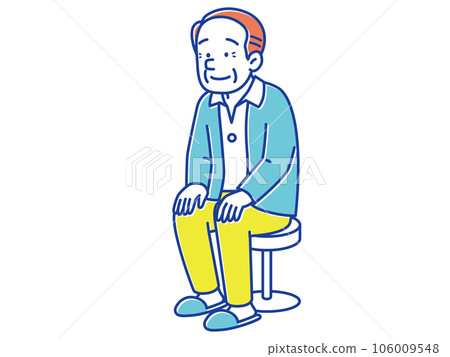 senior man sitting on chair 106009548