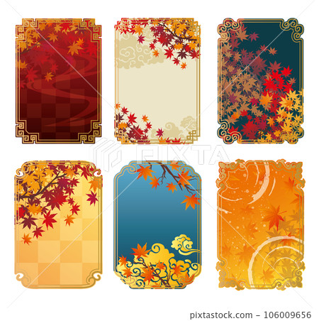 Autumn leaves Japanese style frame 106009656