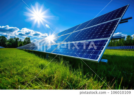Solar panels. Generative AI technology. - Stock Illustration [106010109 ...