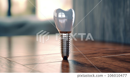 Dental implant on the table. 106010477