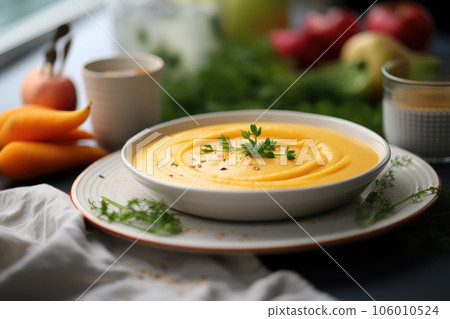 Vegetable baby food. Generative AI technology. 106010524