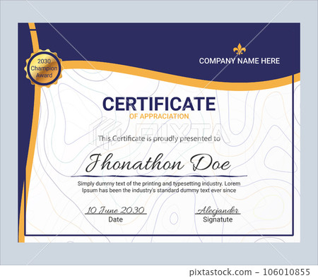 Modern Certificate of Appreciation template Modern Certificate of Appreciation template 106010855