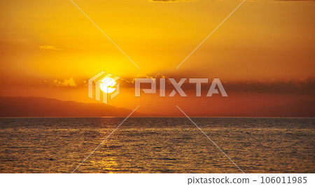 sunset on the Issyk-Kul lake 106011985